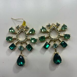 Green pageant earrings